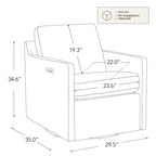 Fauteuil inclinable pivotant motorisé crème/gris clair/neige, une place