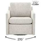 Fauteuil inclinable pivotant motorisé crème/gris clair/neige, une place