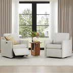 Fauteuil inclinable pivotant motorisé crème/gris clair/neige, une place