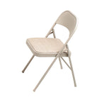 Ensemble table pliante carrée et 4 chaises, couleur beige / chamois, 4 places