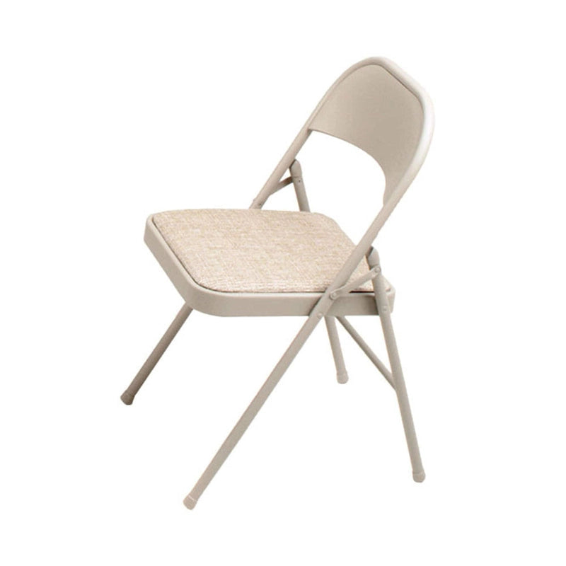 Ensemble table pliante carrée et 4 chaises, couleur beige / chamois, 4 places