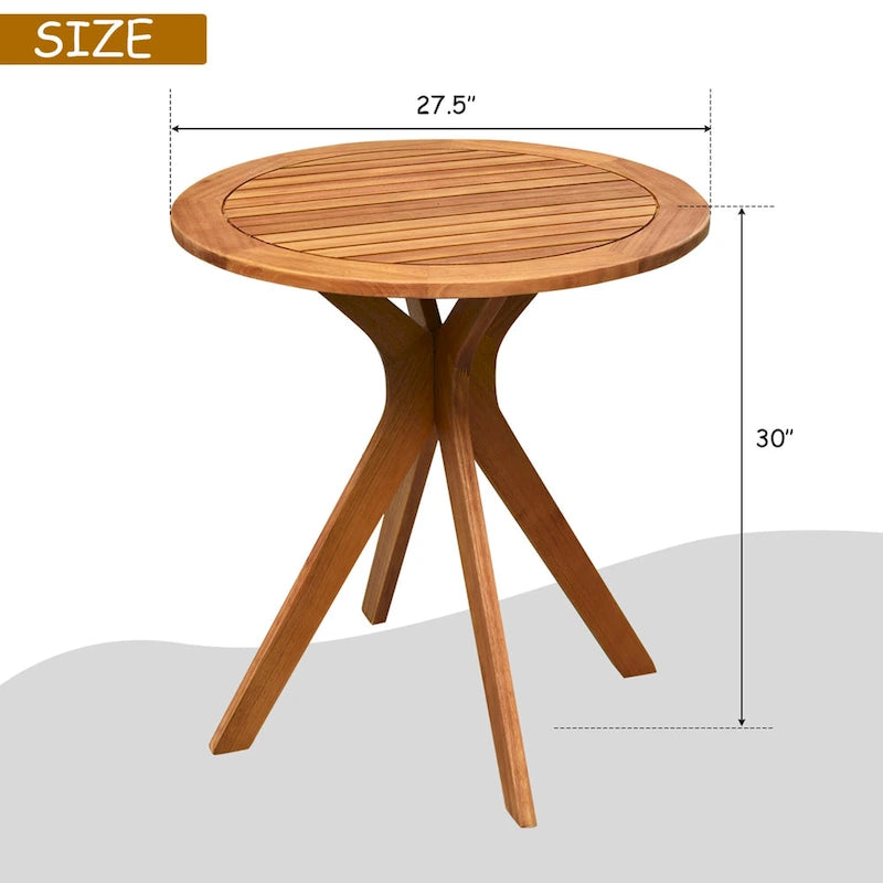 Table de bistrot ronde Espresso, bois massif, 1 personne