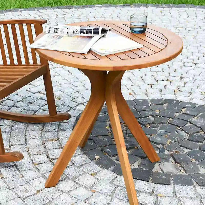 Table de bistrot ronde Espresso, bois massif, 1 personne