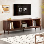 Meuble TV de ferme marron foncé, console en bois pour téléviseurs jusqu'à 75", montage par 1 personne