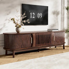 Meuble TV de ferme marron foncé, console en bois pour téléviseurs jusqu'à 75", montage par 1 personne