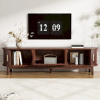 Meuble TV de ferme marron foncé, console en bois pour téléviseurs jusqu'à 75", montage par 1 personne