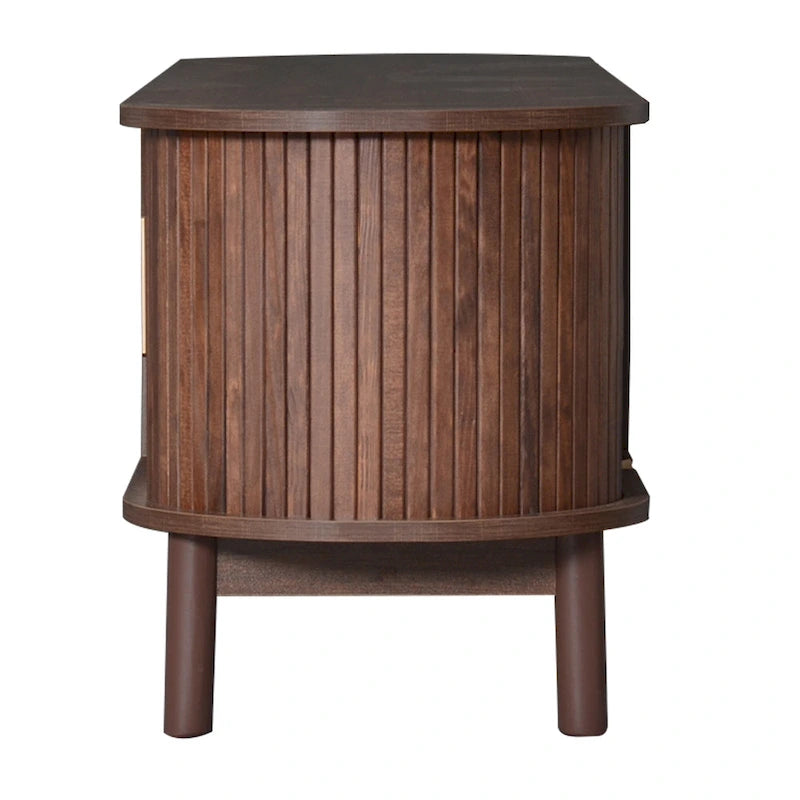 Meuble TV de ferme marron foncé, console en bois pour téléviseurs jusqu'à 75", montage par 1 personne