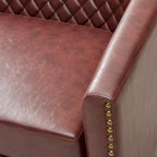 Causeuse tonneau en similicuir capitonné, 2 places – Noir / Crème / Bordeaux / Café / Vert / Marron