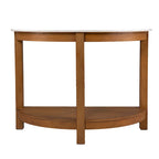 Console 1 niveau avec plateau en imitation marbre blanc/naturel