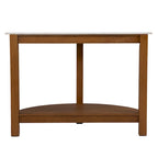 Console 1 niveau avec plateau en imitation marbre blanc/naturel