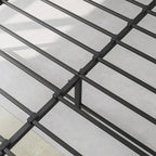 Lit plateforme noir pleine grandeur avec 2 tiroirs et tête de lit avec station de recharge, 1-2 personnes
