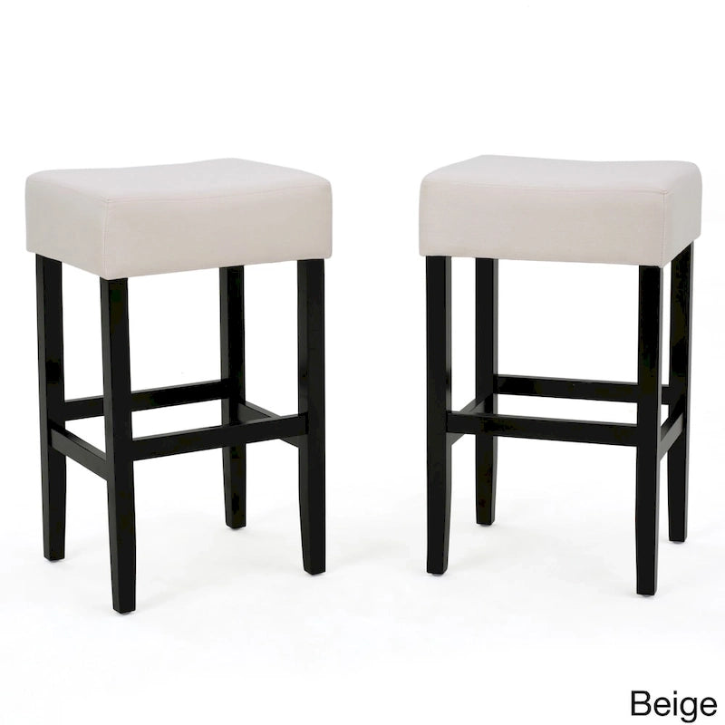 Tabouret de comptoir sans dossier beige/bleu clair/gris, lot de 2