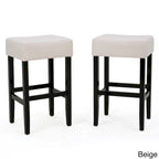 Tabouret de comptoir sans dossier beige/bleu clair/gris, lot de 2