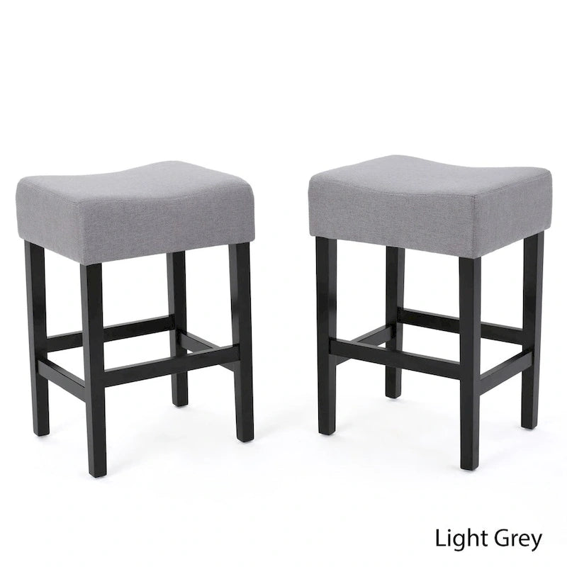 Tabouret de comptoir sans dossier beige/bleu clair/gris, lot de 2