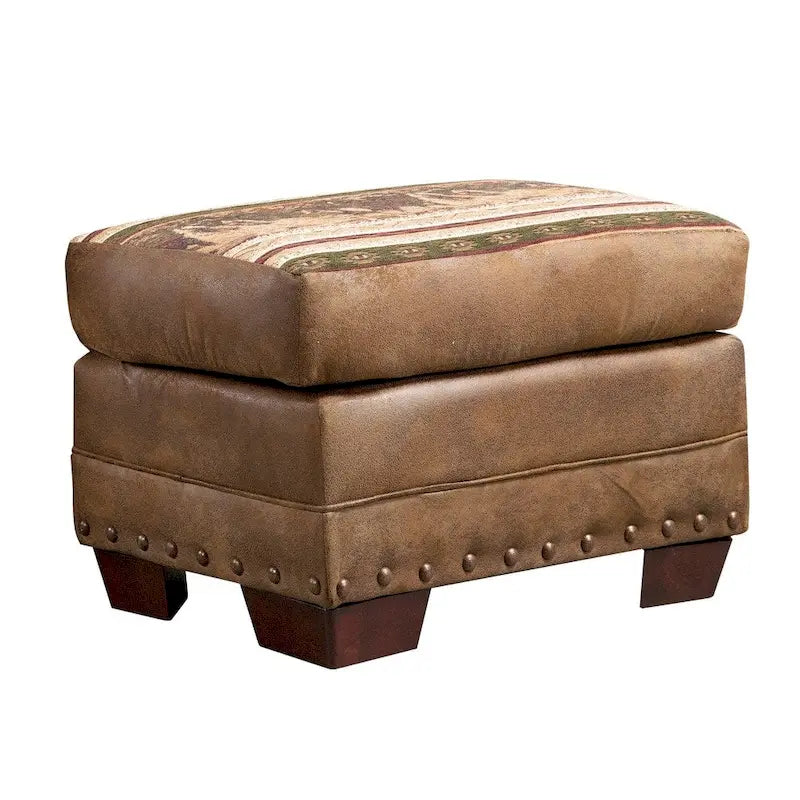 Groupe de sièges rustique marron de style western 4 pièces avec canapé-lit