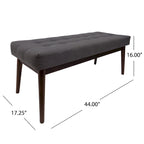 Banc ottoman en tissu capitonné gris/corail/bleu, une place