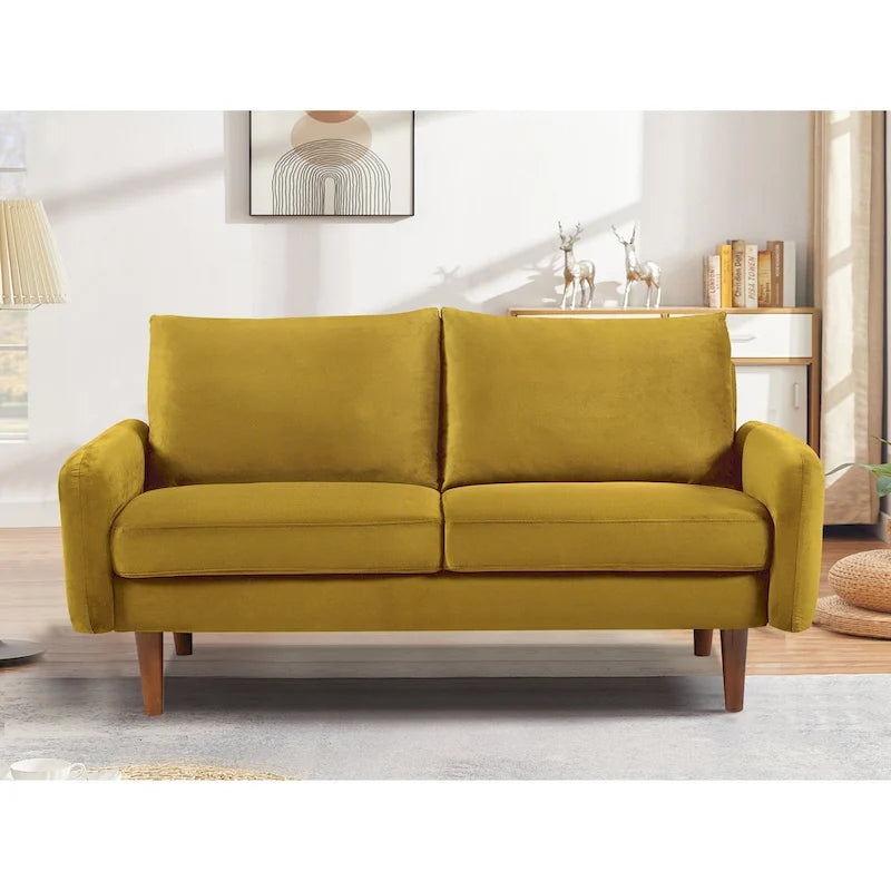 Causeuse en velours avec pieds fuselés, 2 places – 11 coloris