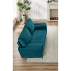 Causeuse en velours avec pieds fuselés, 2 places – 11 coloris