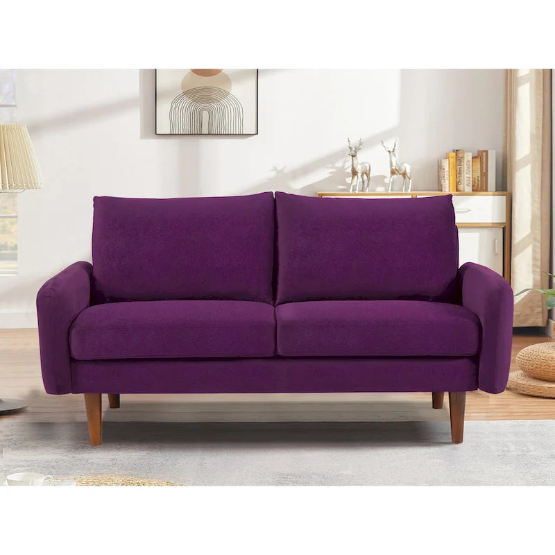 Causeuse en velours avec pieds fuselés, 2 places – 11 coloris
