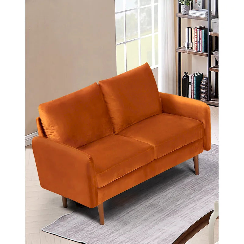 Causeuse en velours avec pieds fuselés, 2 places – 11 coloris