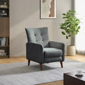 Fauteuil inclinable manuel, deux positions, pieds en bois, gris / bleu marine / ivoire / moutarde / bleu, 1 place