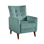 Fauteuil inclinable manuel, deux positions, pieds en bois, gris / bleu marine / ivoire / moutarde / bleu, 1 place