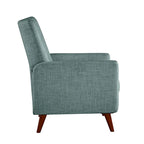 Fauteuil inclinable manuel, deux positions, pieds en bois, gris / bleu marine / ivoire / moutarde / bleu, 1 place
