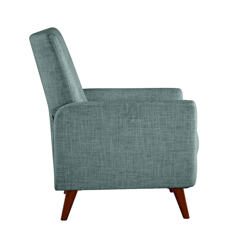 Fauteuil inclinable manuel, deux positions, pieds en bois, gris / bleu marine / ivoire / moutarde / bleu, 1 place