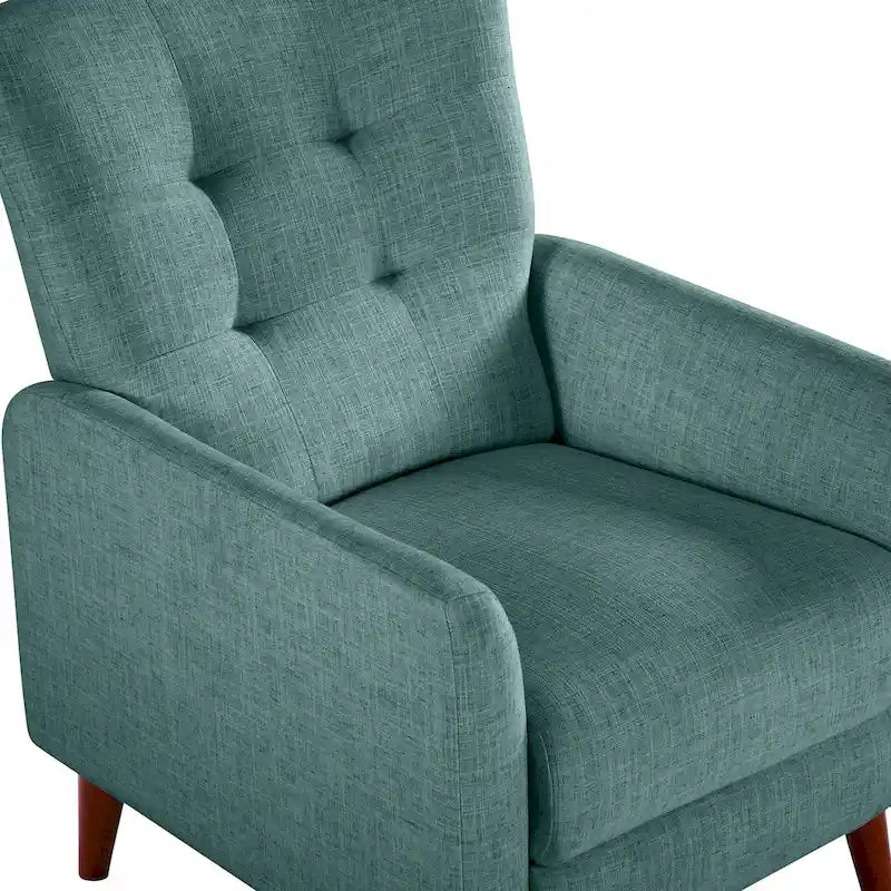 Fauteuil inclinable manuel, deux positions, pieds en bois, gris / bleu marine / ivoire / moutarde / bleu, 1 place