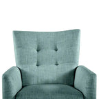 Fauteuil inclinable manuel, deux positions, pieds en bois, gris / bleu marine / ivoire / moutarde / bleu, 1 place