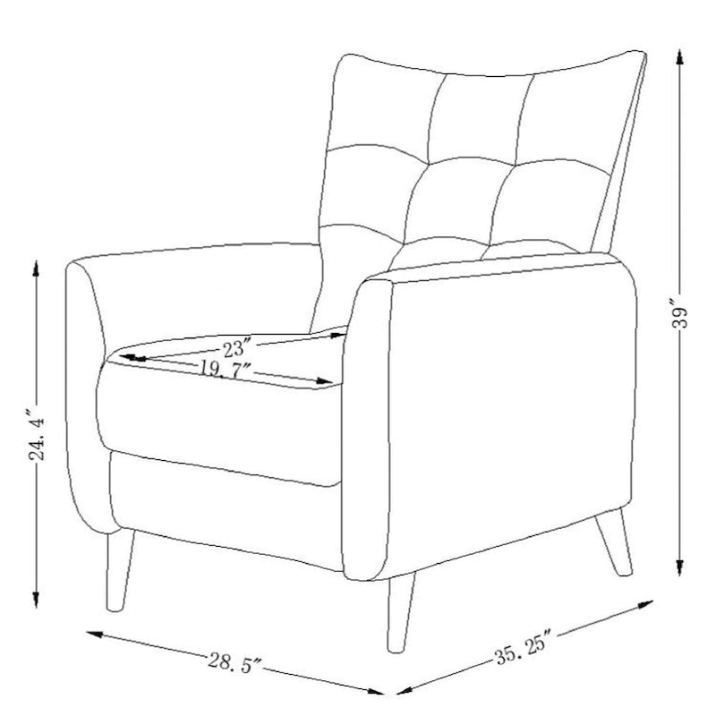 Fauteuil inclinable manuel, deux positions, pieds en bois, gris / bleu marine / ivoire / moutarde / bleu, 1 place