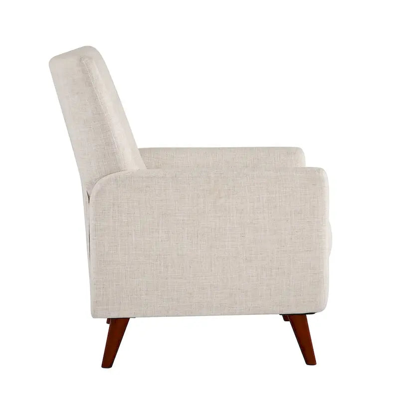 Fauteuil inclinable manuel, deux positions, pieds en bois, gris / bleu marine / ivoire / moutarde / bleu, 1 place