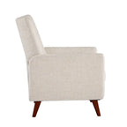 Fauteuil inclinable manuel, deux positions, pieds en bois, gris / bleu marine / ivoire / moutarde / bleu, 1 place