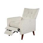 Fauteuil inclinable manuel, deux positions, pieds en bois, gris / bleu marine / ivoire / moutarde / bleu, 1 place
