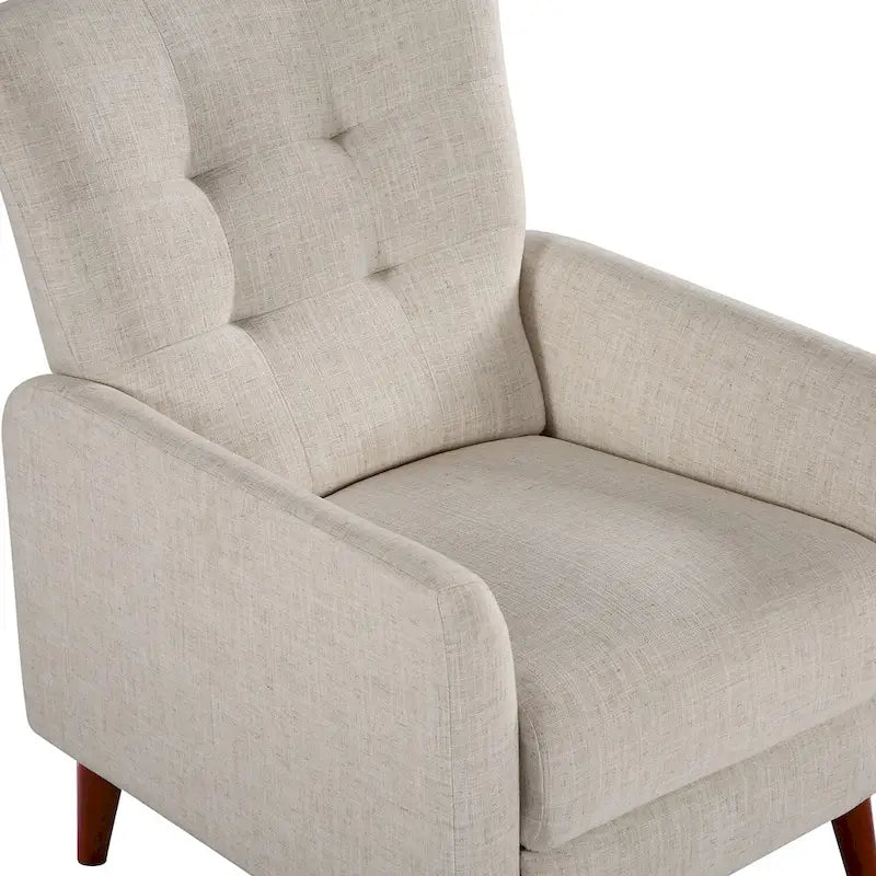 Fauteuil inclinable manuel, deux positions, pieds en bois, gris / bleu marine / ivoire / moutarde / bleu, 1 place