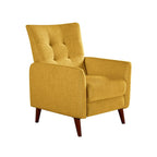 Fauteuil inclinable manuel, deux positions, pieds en bois, gris / bleu marine / ivoire / moutarde / bleu, 1 place