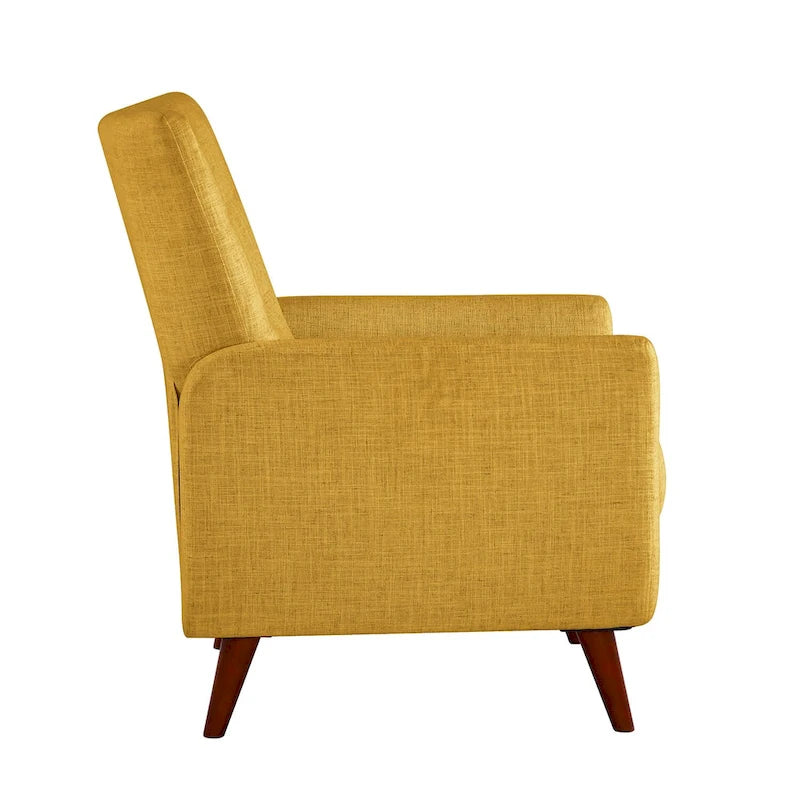 Fauteuil inclinable manuel, deux positions, pieds en bois, gris / bleu marine / ivoire / moutarde / bleu, 1 place