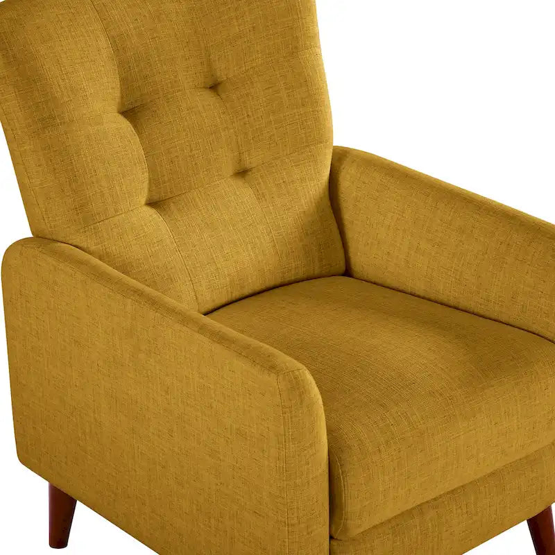Fauteuil inclinable manuel, deux positions, pieds en bois, gris / bleu marine / ivoire / moutarde / bleu, 1 place