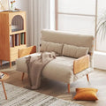 Canapé Convertible Beige en Coton et Lin 2 Places, 109,9 cm