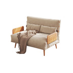 Canapé Convertible Beige en Coton et Lin 2 Places, 109,9 cm