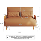 Canapé Convertible Beige en Coton et Lin 2 Places, 109,9 cm