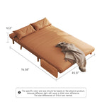 Canapé Convertible Beige en Coton et Lin 2 Places, 109,9 cm