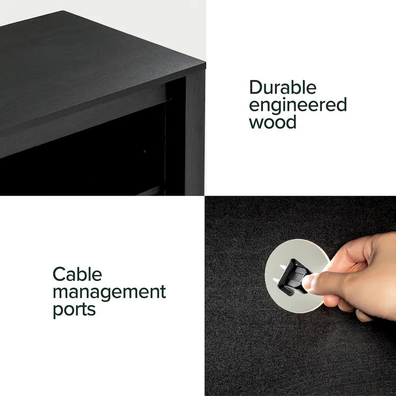 Meuble TV pour téléviseurs jusqu'à 65", expresso et marron clair, étagère ouverte, style moderne