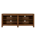 Meuble TV pour téléviseurs jusqu'à 65", expresso et marron clair, étagère ouverte, style moderne