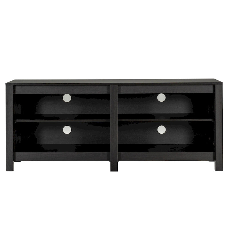 Meuble TV pour téléviseurs jusqu'à 65", expresso et marron clair, étagère ouverte, style moderne