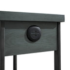 Table de chevet rustique à 1 tiroir, blanc antique / vert antique, pour 1 personne