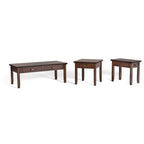 Table de chevet carrée en bois massif auburn moyen avec tiroir