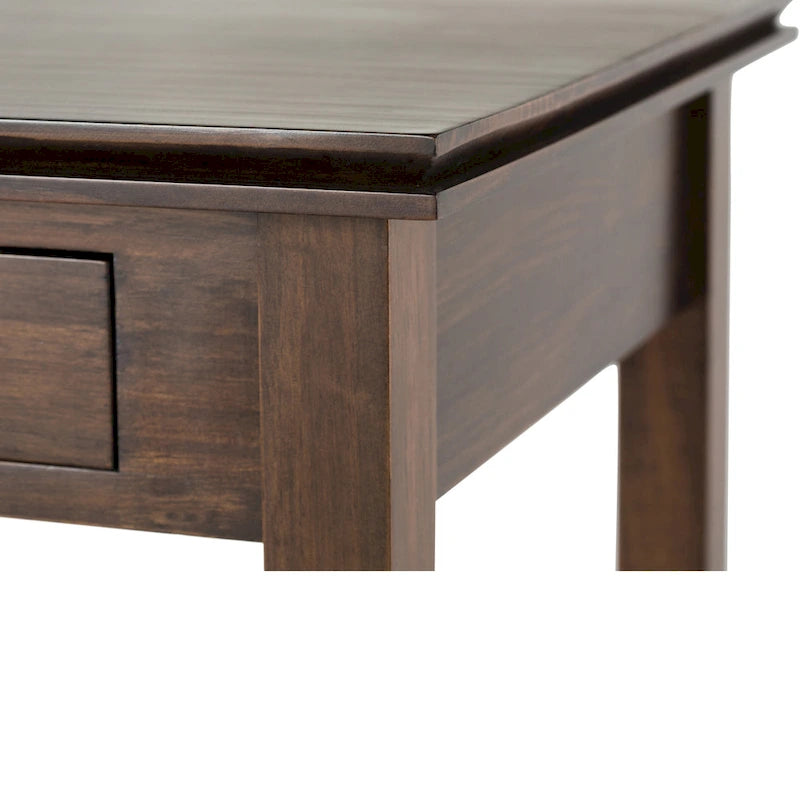 Table de chevet carrée en bois massif auburn moyen avec tiroir