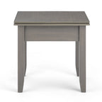 Table de chevet carrée en bois massif auburn moyen avec tiroir