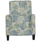 Fauteuil inclinable club à motifs floraux beige clair et bleu, une place